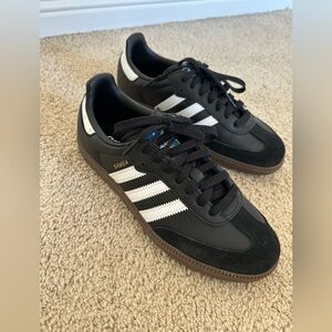 Adidas Samba Black and White Sneakers, W 7, EUC